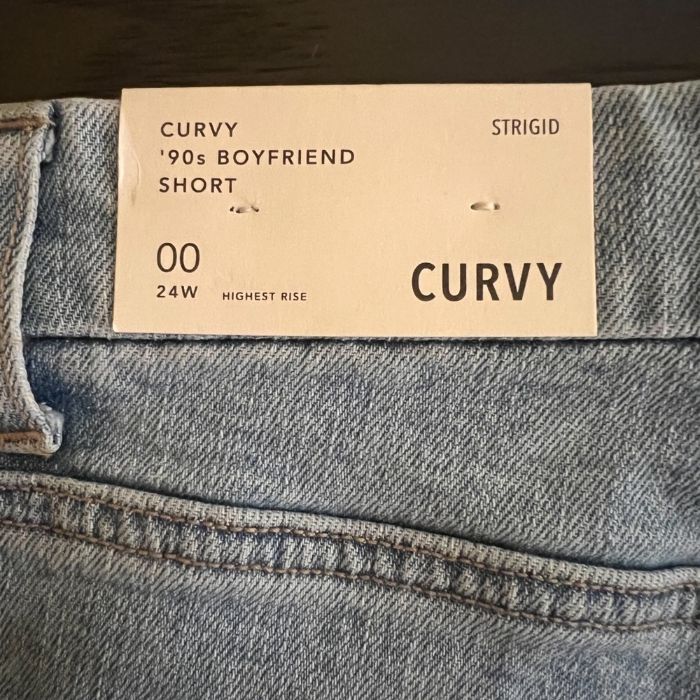 American Eagle Strigid Denim Curvy Highest Waist 90’s Boyfriend Short - Picture 6 of 8